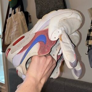 Nike White Retro Runner with Pink and Blue Accents